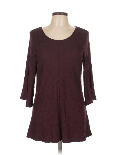 Pre-owned Apt. 9 3/4 Sleeve T-shirt In Burgundy