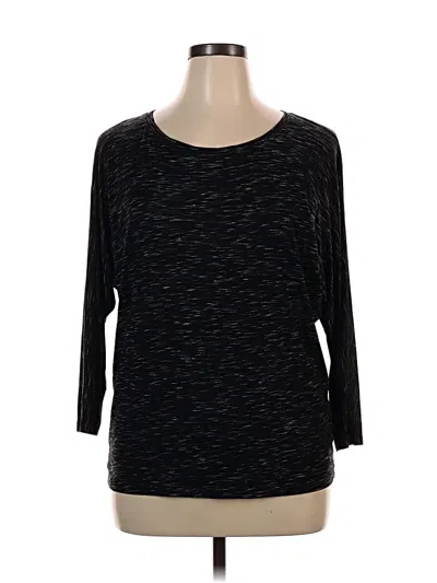 Pre-owned Apt. 9 3/4 Sleeve Top Black Boatneck Tops