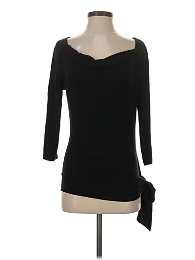 Pre-owned Apt. 9 3/4 Sleeve Top Black Boatneck Tops