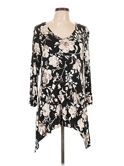Pre-owned Apt. 9 3/4 Sleeve Top Black V-neck Tops