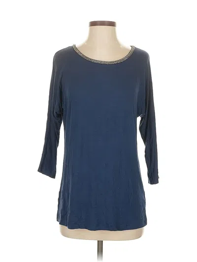 Pre-owned Apt. 9 3/4 Sleeve Top Blue Boatneck Tops