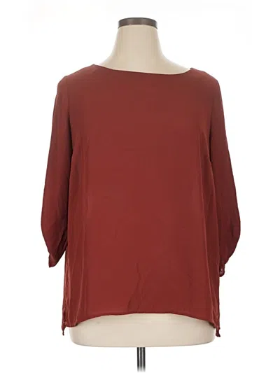 Pre-owned Apt. 9 3/4 Sleeve Top Burgundy Boatneck Tops