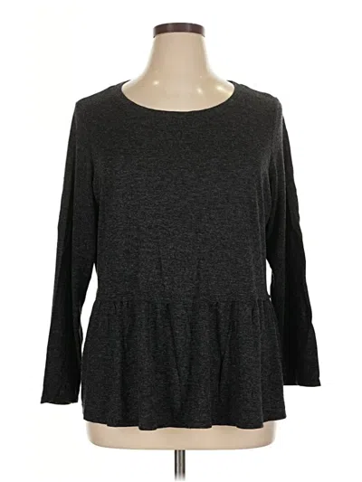 Pre-owned Apt. 9 3/4 Sleeve Top Gray Boatneck Tops