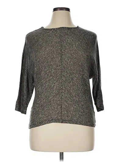 Pre-owned Apt. 9 3/4 Sleeve Top Gray Boatneck Tops