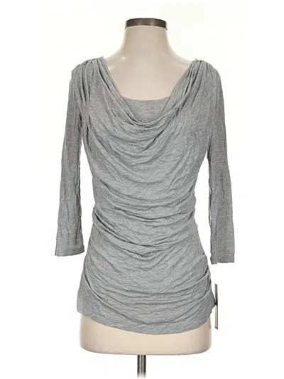 Apt. 9 3/4 Sleeve Top Gray Cowl Neck Tops