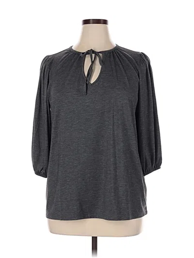 Pre-owned Apt. 9 3/4 Sleeve Top Gray Keyhole Neckline Tops