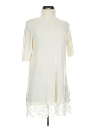 Pre-owned Apt. 9 3/4 Sleeve Top Ivory Mock Neckline Tops
