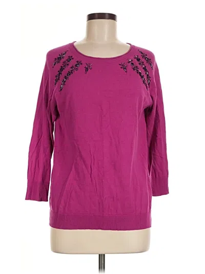 Pre-owned Apt. 9 3/4 Sleeve Top Purple Boatneck Tops