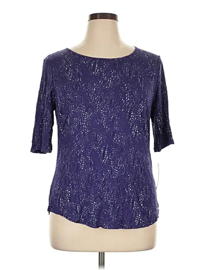 Pre-owned Apt. 9 3/4 Sleeve Top Purple Boatneck Tops