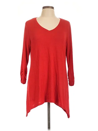 Pre-owned Apt. 9 3/4 Sleeve Top Red V-neck Tops