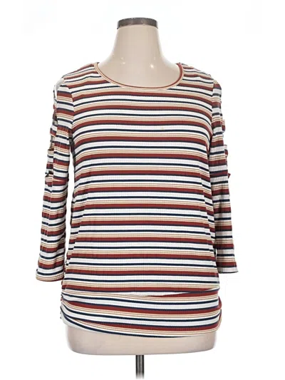 Pre-owned Apt. 9 3/4 Sleeve Top White Boatneck Tops