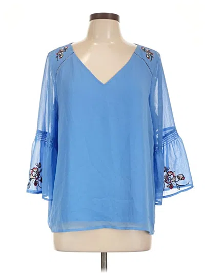 Pre-owned Apt. 9 3/4 Sleeve T-shirt In Blue