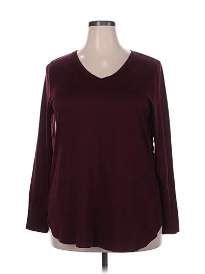Pre-owned Apt. 9 3/4 Sleeve T-shirt In Burgundy