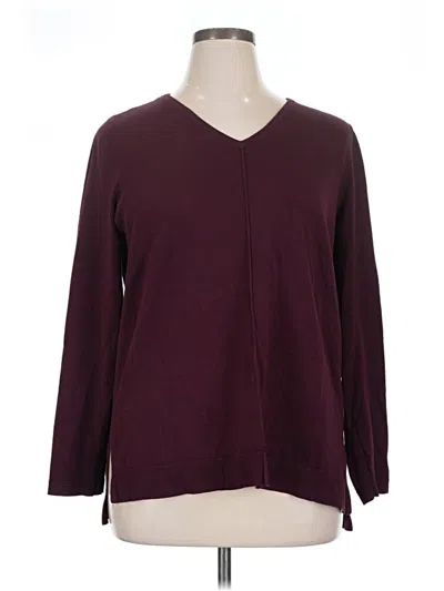 Pre-owned Apt. 9 3/4 Sleeve T-shirt In Burgundy