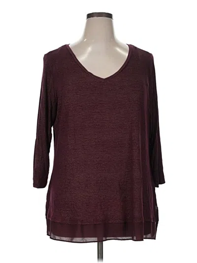 Pre-owned Apt. 9 3/4 Sleeve T-shirt In Burgundy