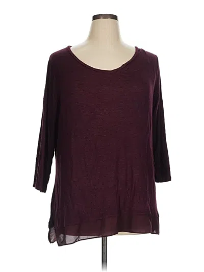Pre-owned Apt. 9 3/4 Sleeve T-shirt In Burgundy