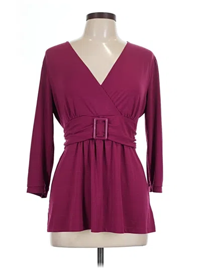 Pre-owned Apt. 9 3/4 Sleeve T-shirt In Burgundy