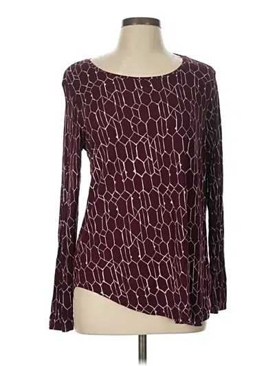 Pre-owned Apt. 9 3/4 Sleeve T-shirt In Burgundy