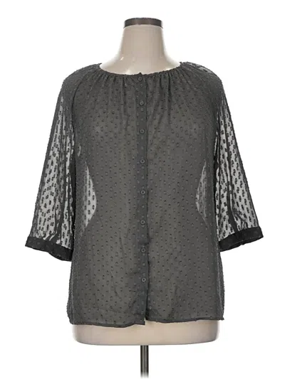 Pre-owned Apt. 9 3/4 Sleeve T-shirt In Gray