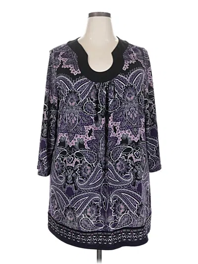 Pre-owned Apt. 9 3/4 Sleeve T-shirt In Purple