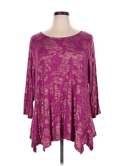 Pre-owned Apt. 9 3/4 Sleeve T-shirt In Purple