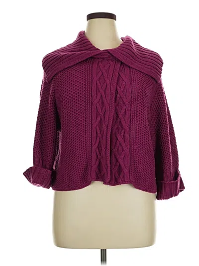 Pre-owned Apt. 9 Cardigan Sweater In Burgundy