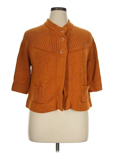 Pre-owned Apt. 9 Cardigan Sweater In Orange