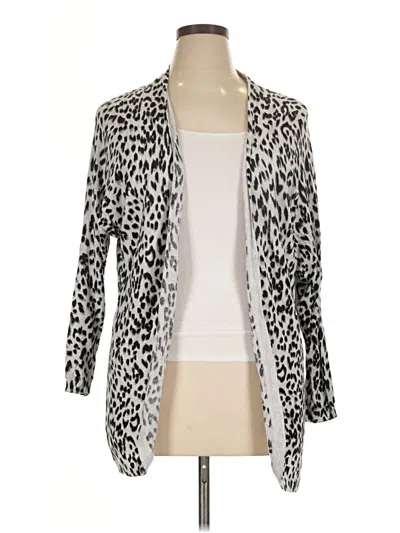 Pre-owned Apt. 9 Cardigan Sweater In Silver