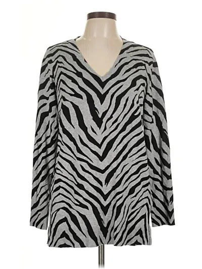 Pre-owned Apt. 9 Cardigan Sweater In Silver
