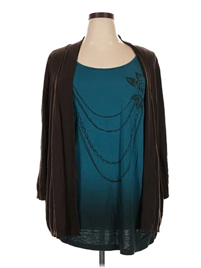 Pre-owned Apt. 9 Cardigan Sweater In Teal