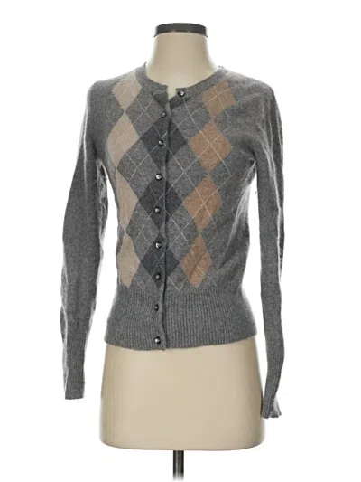 Pre-owned Apt. 9 Cashmere Cardigan Sweater In Gray