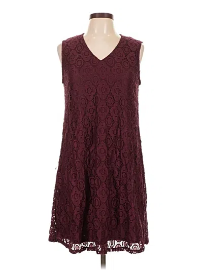 Pre-owned Apt. 9 Casual Dress In Burgundy