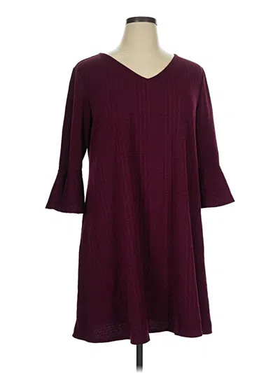 Pre-owned Apt. 9 Casual Dress In Burgundy