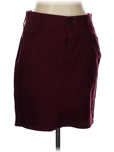 Pre-owned Apt. 9 Denim Skirt In Burgundy
