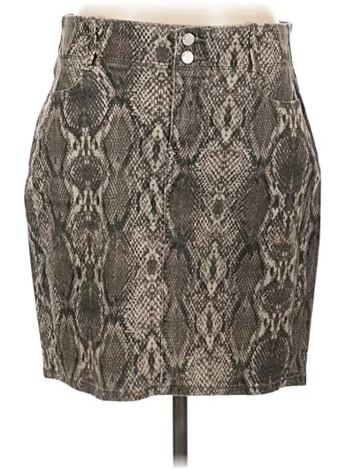 Pre-owned Apt. 9 Faux Leather Skirt In Gray
