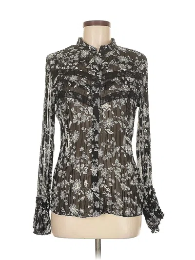 Pre-owned Apt. 9 Long Sleeve Blouse In Black