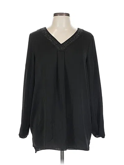 Pre-owned Apt. 9 Long Sleeve Blouse In Black