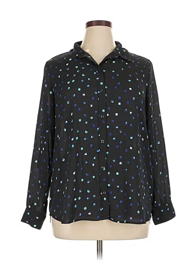 Pre-owned Apt. 9 Long Sleeve Blouse In Black