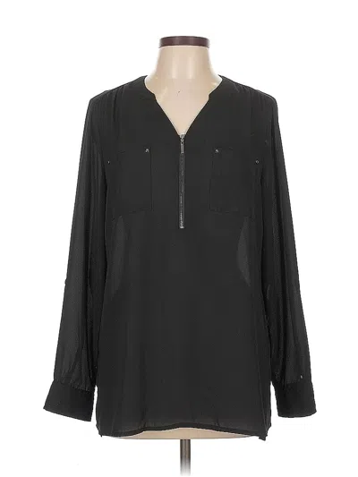 Pre-owned Apt. 9 Long Sleeve Blouse In Black