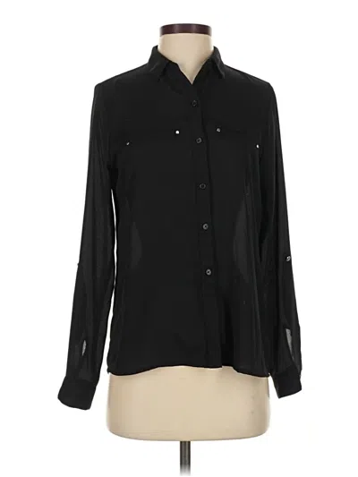 Pre-owned Apt. 9 Long Sleeve Blouse In Black