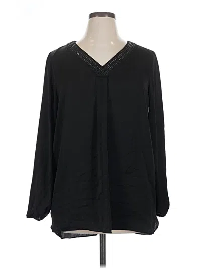 Pre-owned Apt. 9 Long Sleeve Blouse In Black