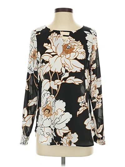 Pre-owned Apt. 9 Long Sleeve Blouse In Black