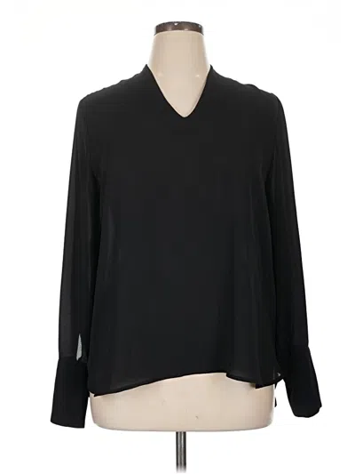 Pre-owned Apt. 9 Long Sleeve Blouse In Black