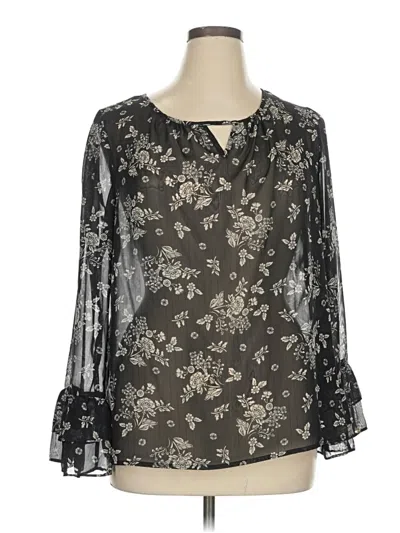 Pre-owned Apt. 9 Long Sleeve Blouse In Black