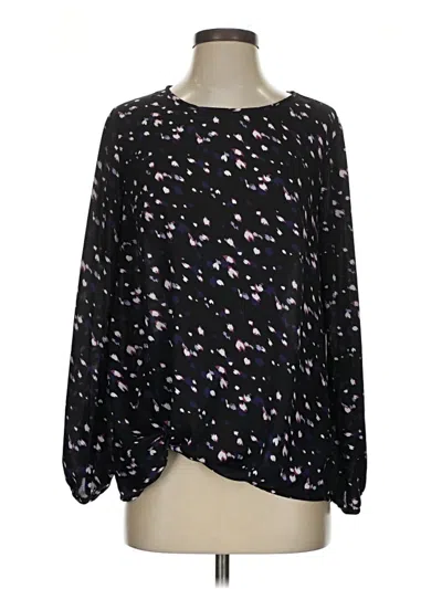 Pre-owned Apt. 9 Long Sleeve Blouse In Black