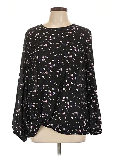 Pre-owned Apt. 9 Long Sleeve Blouse In Black