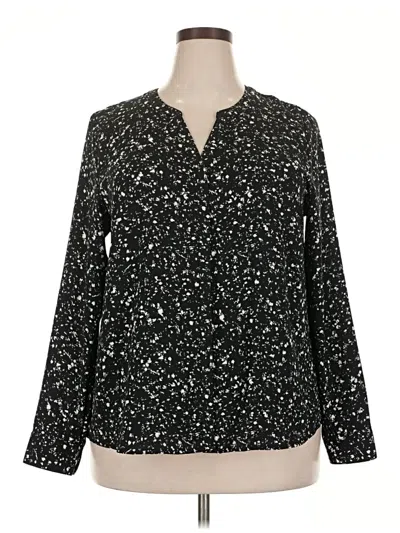 Pre-owned Apt. 9 Long Sleeve Blouse In Black