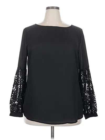 Pre-owned Apt. 9 Long Sleeve Blouse In Black