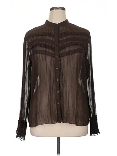 Pre-owned Apt. 9 Long Sleeve Blouse In Black
