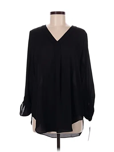 Pre-owned Apt. 9 Long Sleeve Blouse In Black